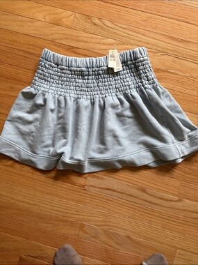 aerie Light Blue Smocked Waist  Skirt M